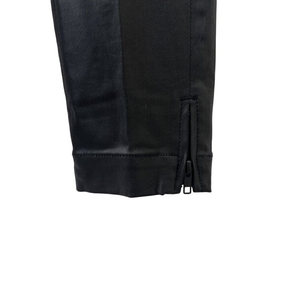 Kut From The Kloth‎ Reese Zip Ankle Straight Leg Black Waxed Coated Pants Women - Picture 5 of 12